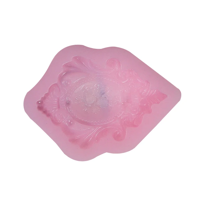 

Chinese factory vintage lace silicone mold baking fudge cake decoration tools, Pink
