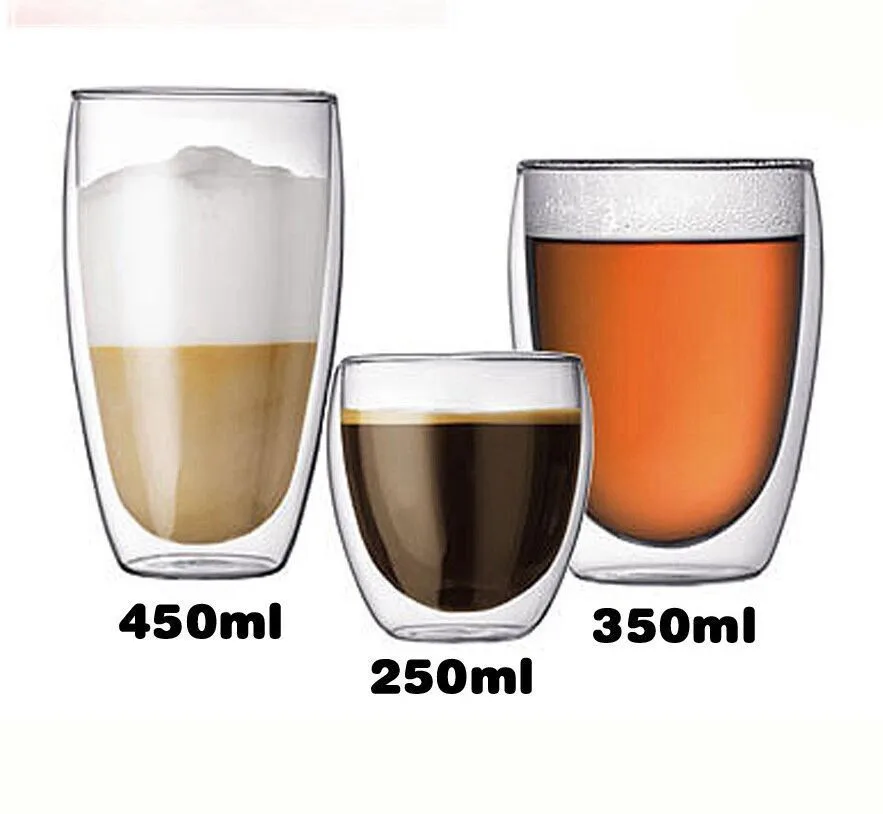 

Double-layer Coffee Cup Transparent Glass Coffee Tea Drinking Cup