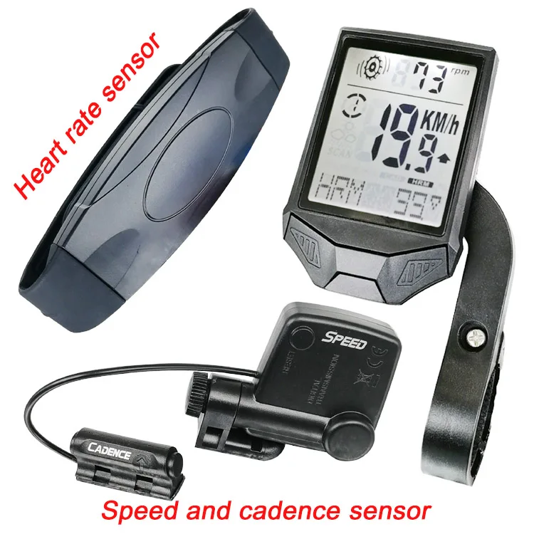 
001Step frequency heart rate speed three-in-one code table wireless bicycle code table multi-function odometer riding equipment 