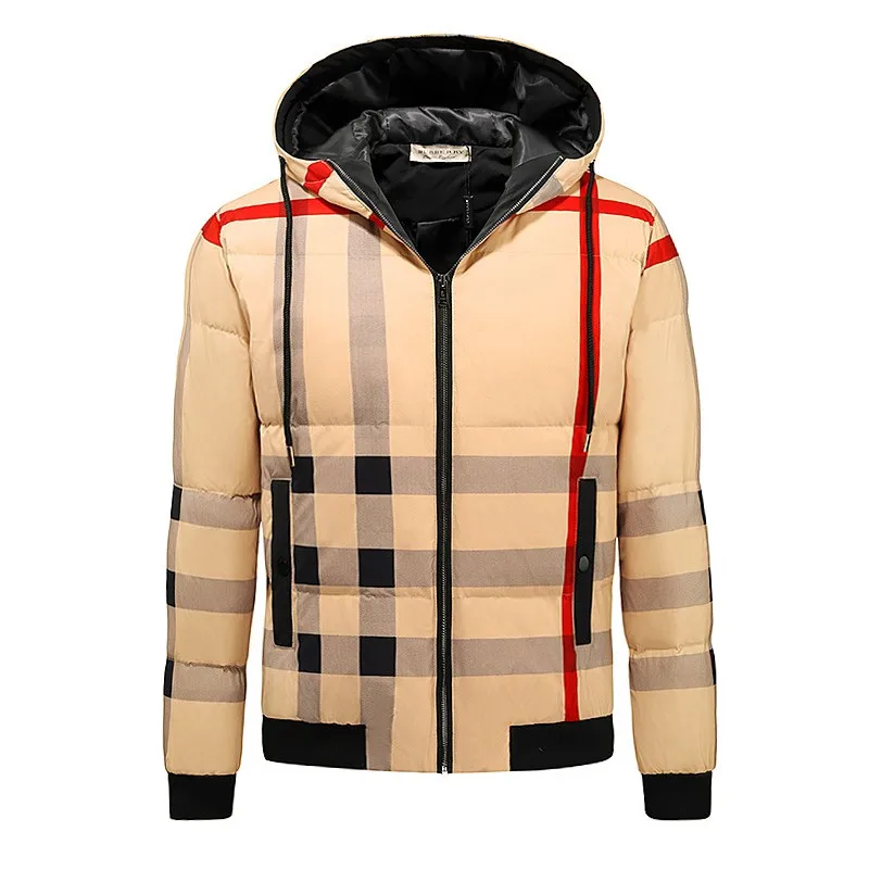 

2021 New Arrivals Men's Winter Jacket Fashion Hoodie Coat Warm Down Jacket, Khaki