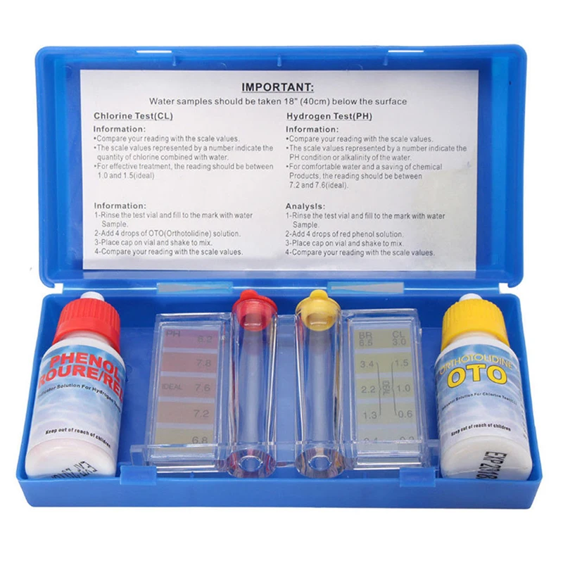 

Christmas Specials 1 Set PH Chlorine Water Quality Test Kit Hydrotool Testing Kit Accessories for Swimming Pool