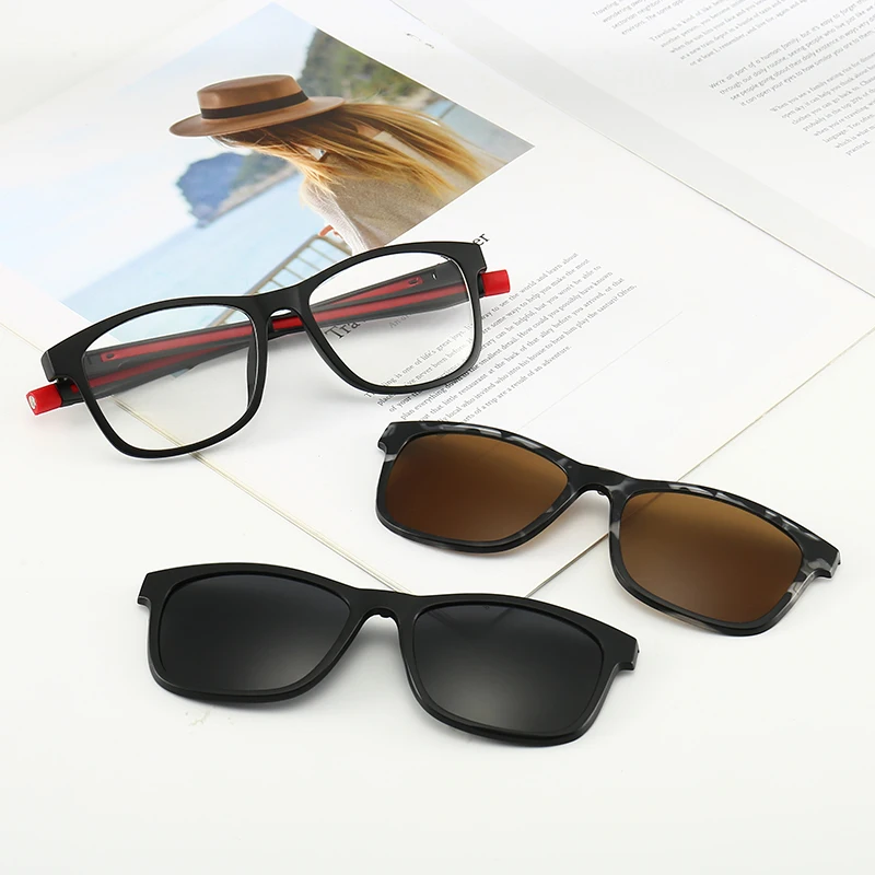 

DLC2501 TR Sunglasses Men Polarized Night Vision Anti Blue Light Blocking Eyeglass Frame Clip on Glasses lentes de sol
