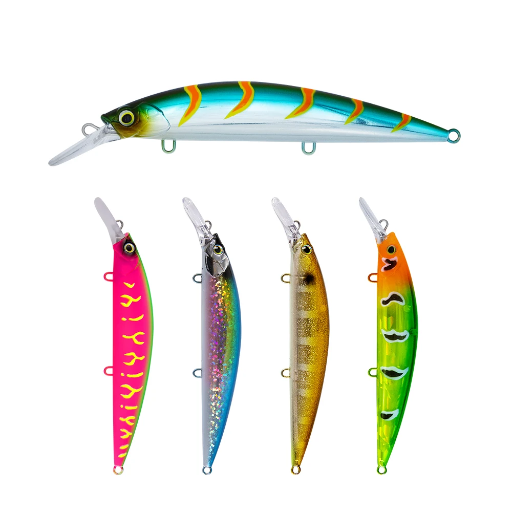 

HONOREAL Wire construction custom fishing hard sinking wobbler oem minnow lure with strength 4x hook, Vavious colors 14colors