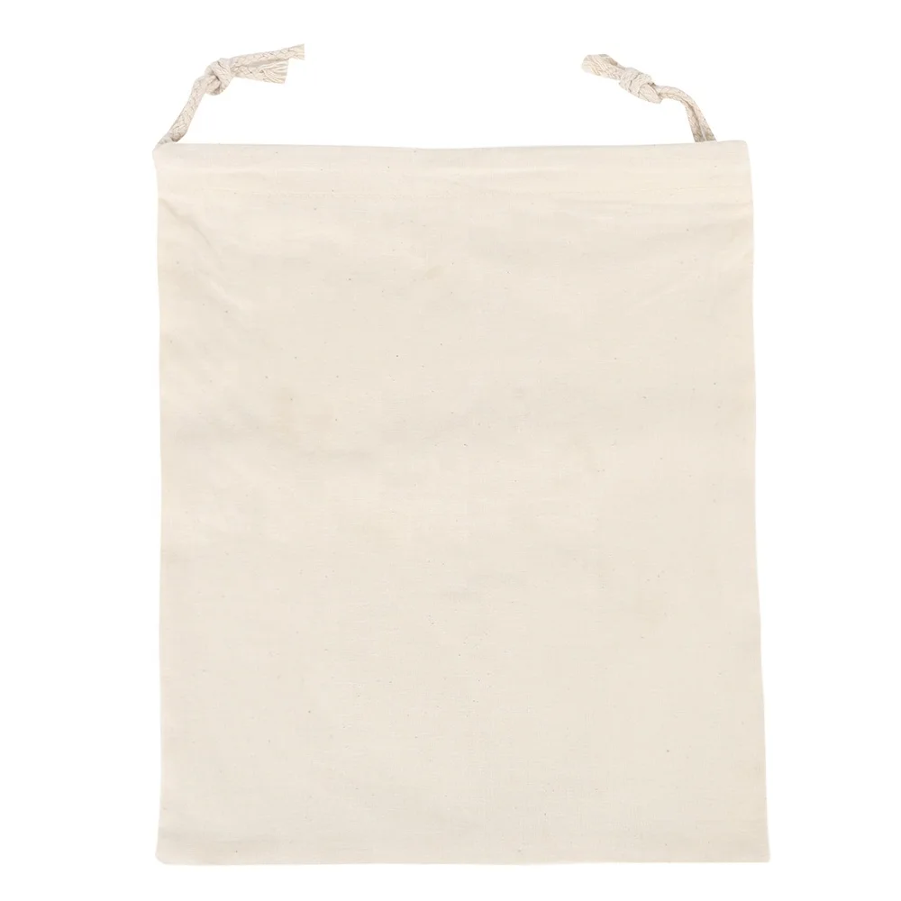 

Cotton Canvas Washable Mesh Drawstring Shopping Bag, As picture or customized color