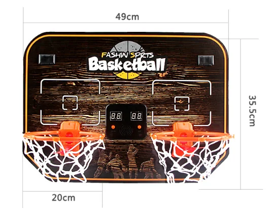 

Kids Games Popular Interesting Double Basket Indoor Shooting Game Ball Set Timing Board Basketball Ring With Stand For Kids, Picture