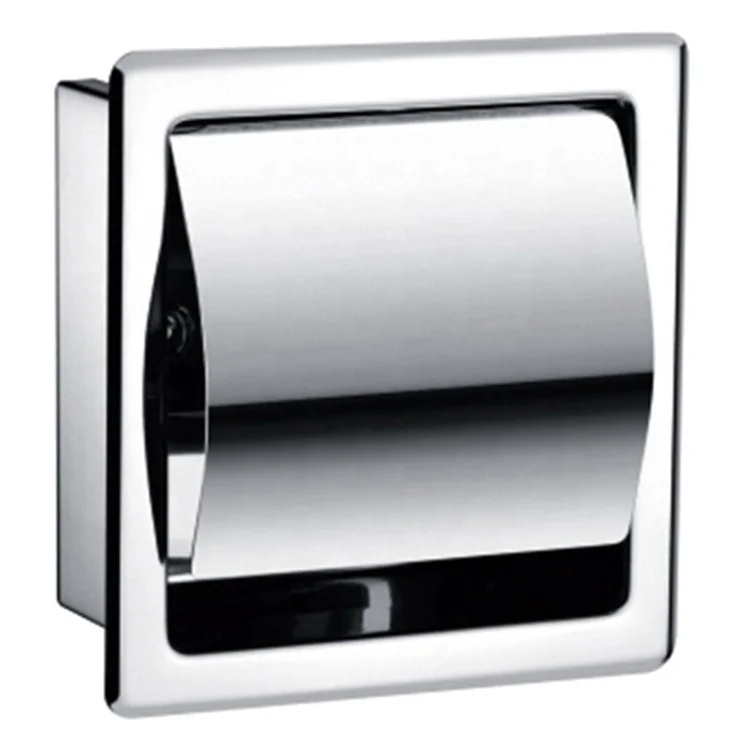 

Economical Recessed Wall-in Waterproof Roll Tissue Holder Stainless Steel Toilet Paper Holder with Cover