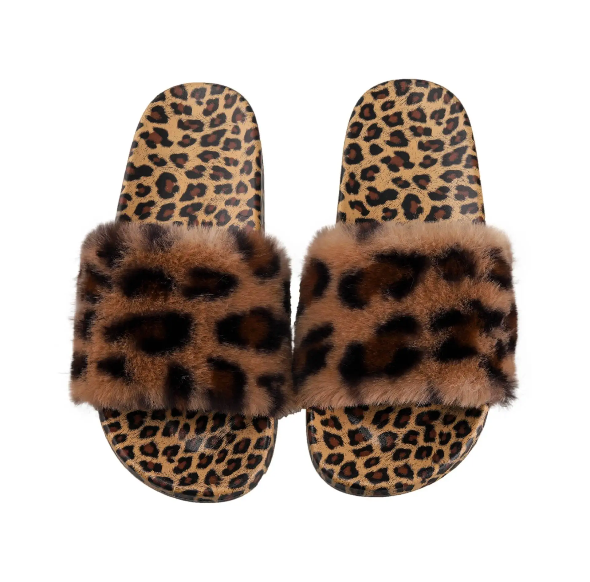 

Deluxe Fluffy Memory Foam Slides Slip on Cozy Faux Fur Lined Open Toe House Furry slippers, As the picture or customized