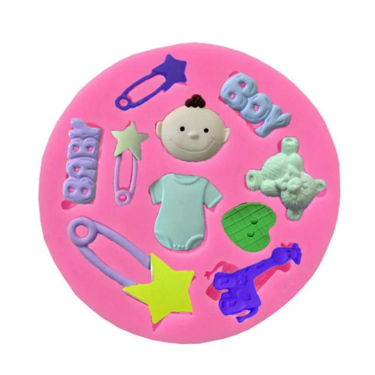 

Y3605 Diy Silicone baby cloth baby toy molds for fondant cake decoration, Pink