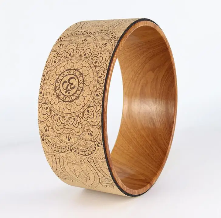 

Mandala Pattern Natural Cork Auxiliary Massage Wheel Back Bend Artifact Pilates Yoga Circle