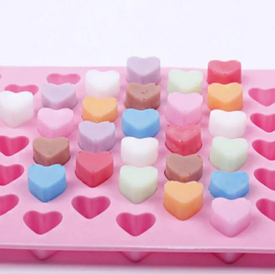 

3D Silicone DIY Heart Form Chocolate Mold Cake Decorating Heart Shape Mould Ice Cube Soap Jelly Tray Kitchen Baking Tool, Blue