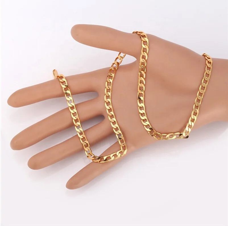 

New fashion HipHop 18K Gold Plated brass copper silver Chains Fashion Mental Necklace, Gold/silver