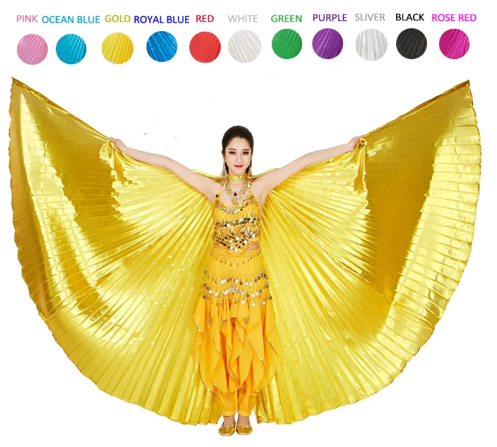 

ecowalson Belly Dance Isis Wings Belly Dance Accessory Bollywood Oriental Egypt Egyptian Wings Costume With Sticks Adult Women
