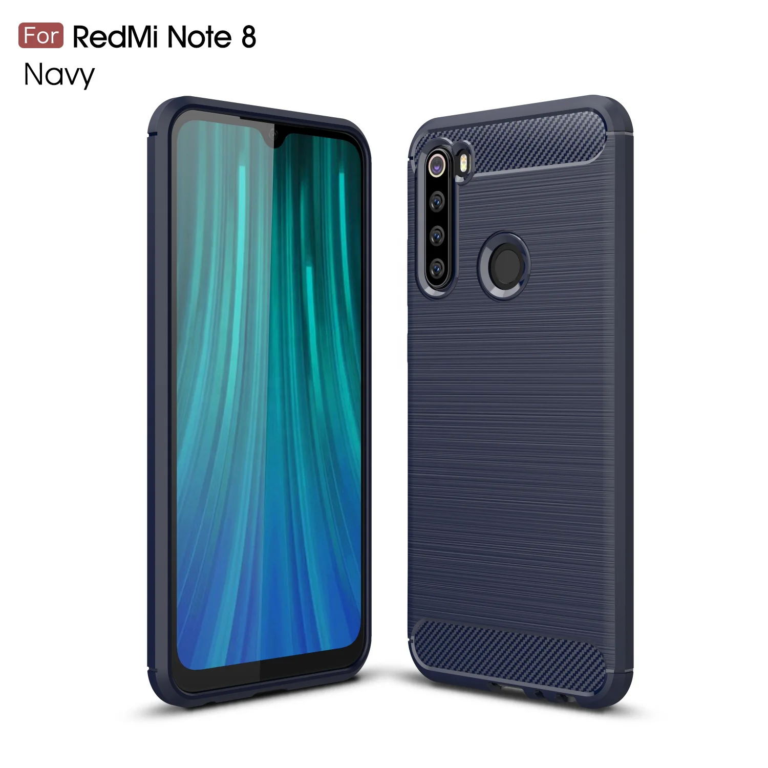 

Carbon Fiber Soft TPU Brushed Anti Fingerprint Full Protective Phone Case Cover For Redmi note 8, Multi-color, can be customized