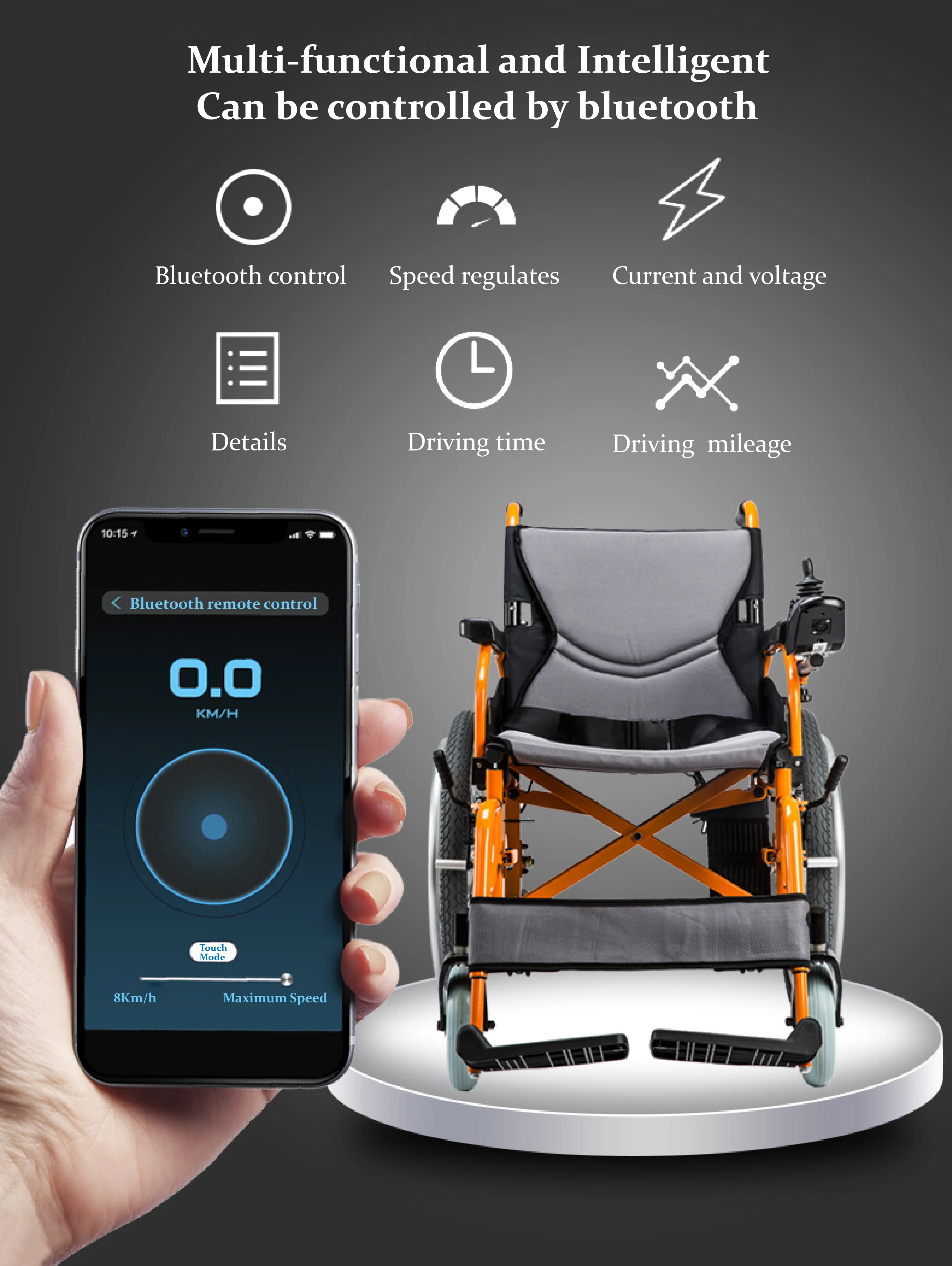 Ultra Lightweight Joystick Control Power Chair Electric Wheelchair