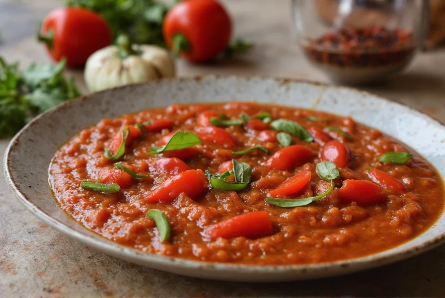 Homemade aji pepper sauce preparation with fresh ingredients on kitchen counter