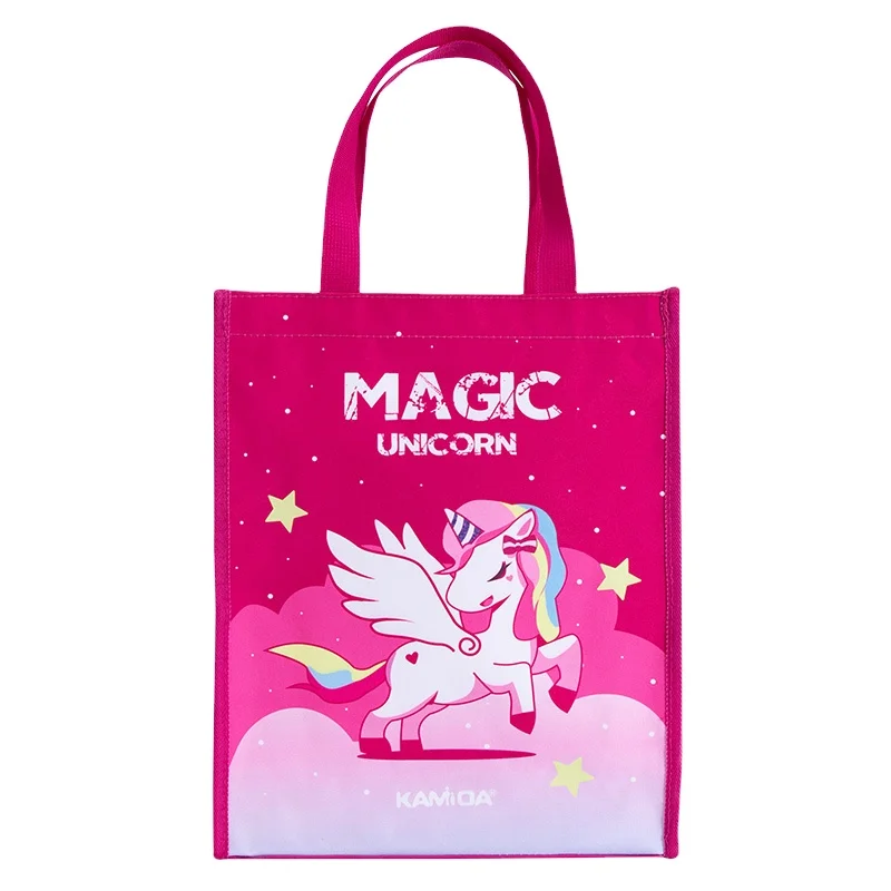 

Wholesale Eco Grils Boys Handbags Reusable Portable Cartoon Unicorn Shopping Promotion Kids Tote bags, Customisation