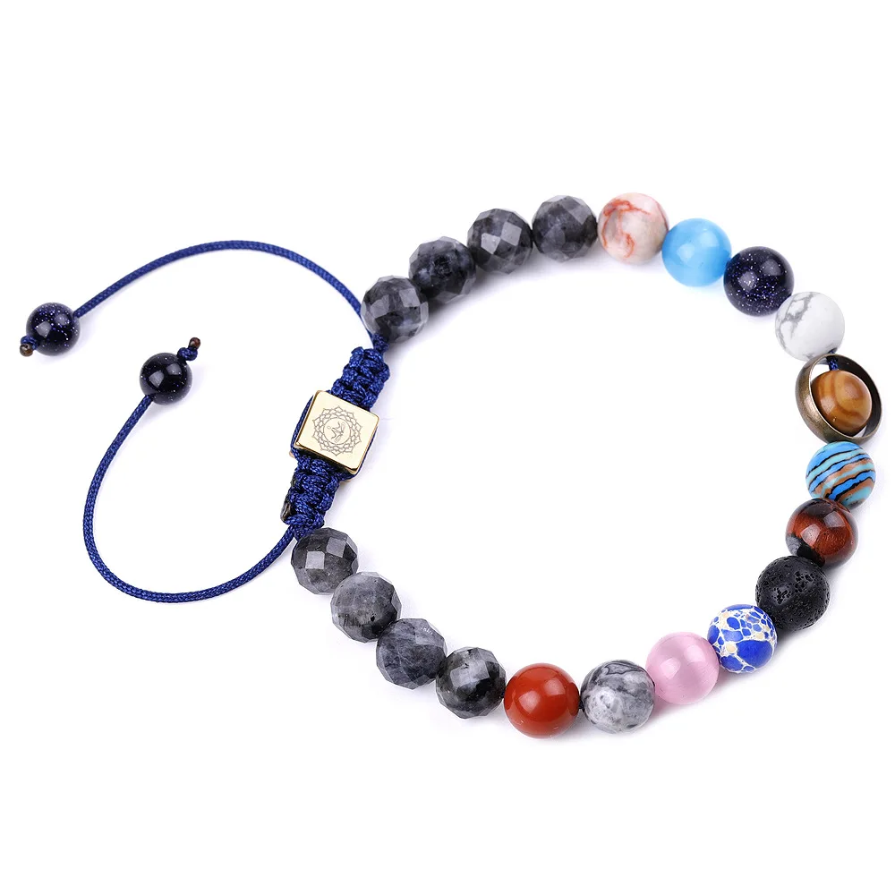 

Amazon natural stone galaxy solar system bracelet Europe and the United States popular best-selling eight planet jewelry, As pic