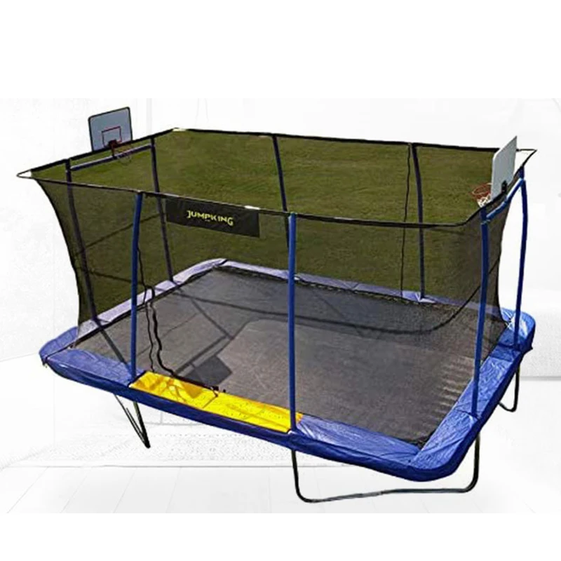 

Children fitness rectangle jumpling trampoline 14ft outdoor rebounder trampoline, Blue