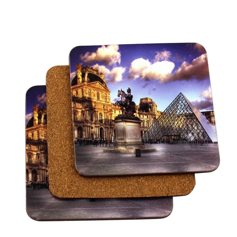 Square Wooden Waterproofing Custom Logo Printing Mdf Cork Coaster - Buy ...