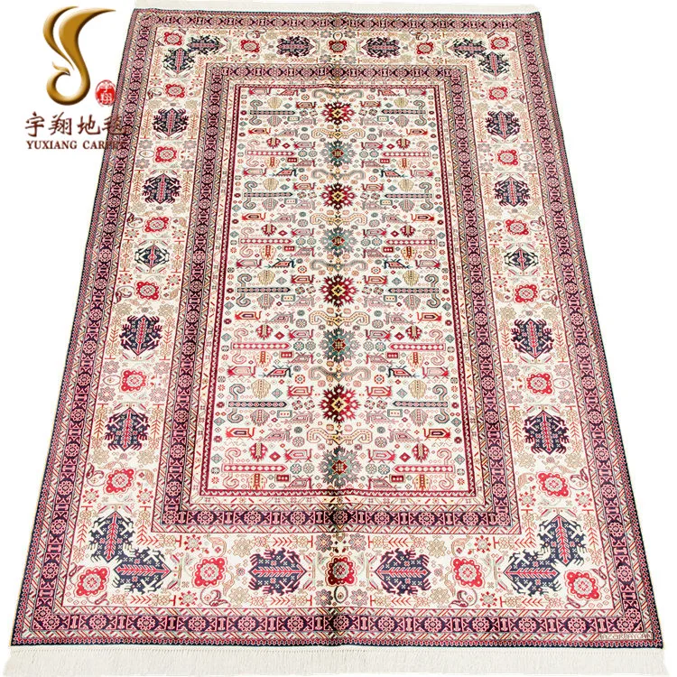 

Yuxiang New Fashion 5X8 FT Azerbaijan Geometric Hand Knotted Silk Rug Price