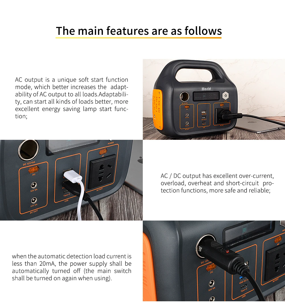 Solar Generator Portable Solar Power Inverter Station for Camping Travel Emergency Power 300W - ANKUX.COM