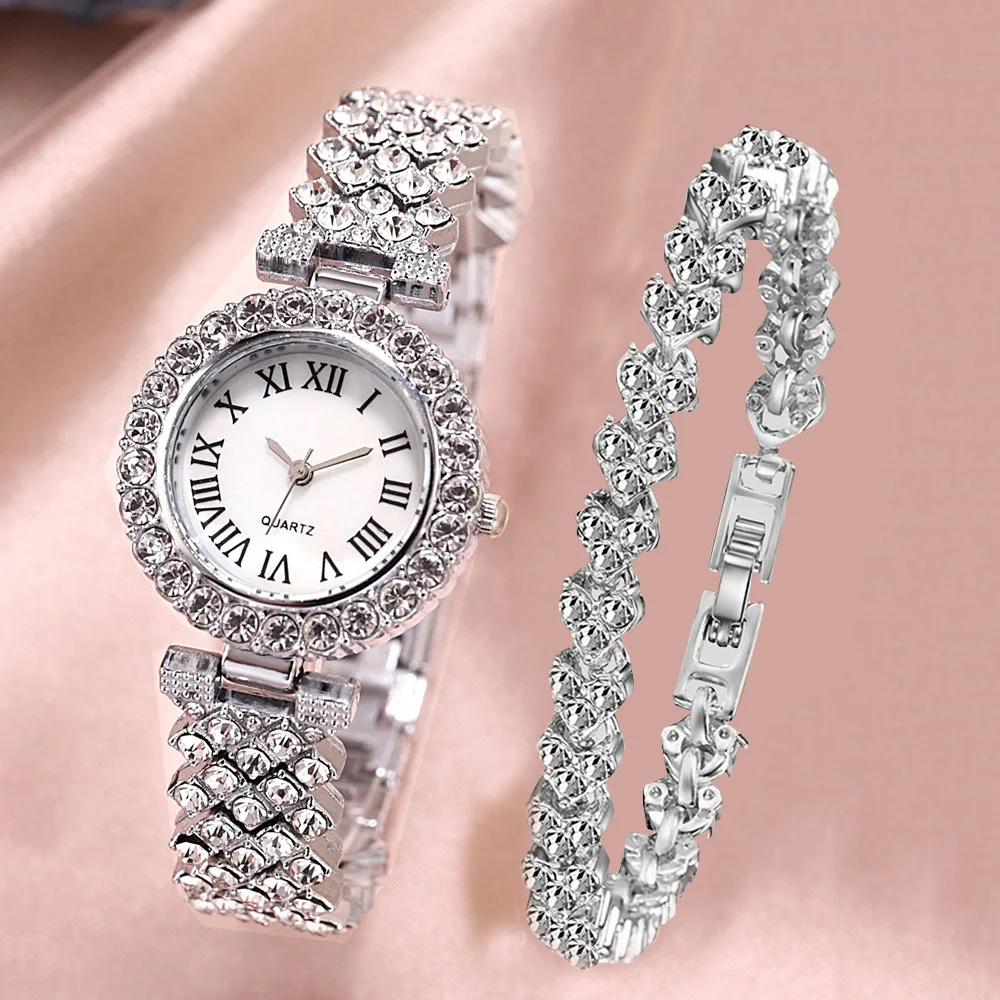 

2Pcs Set Women's Bangle Watch and Bracelet Set