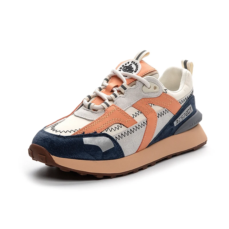 

2021 New Arrivals Women's Genuine Leather Fashion Sneakers Platform Walking Shoes