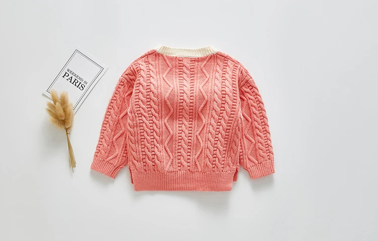 
Cotton knitted white baby boy girl sweater cardigan 