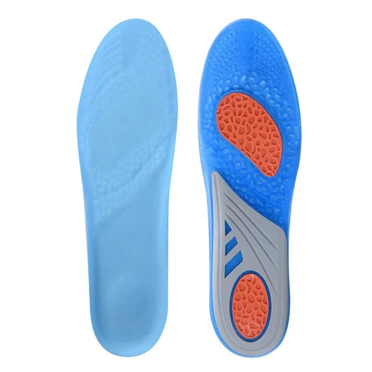 

Factory Shock Absorption Comfortable Silicone Heel Protection Deodorant Gel Insoles For Shoes, Blue