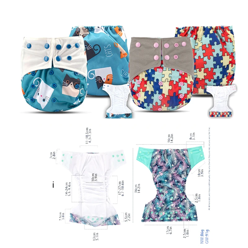 

Custom New Design AI2 Reusable And Washable Baby Suede cloth Diaper Aio Comfortable Sleeping Baby Cloth Diapers, Printed