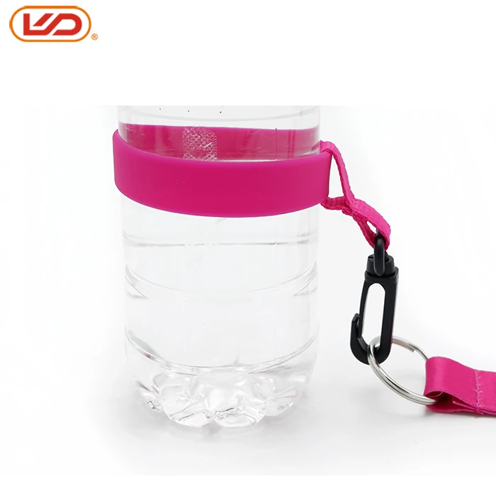 Promotion neck strap lanyard with plastic drink cup bottle silicon holder for mineral water