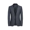 High Class Designer Plaid Autumn Formal Casual Slim Fit Mens Business Tuxedo Suit