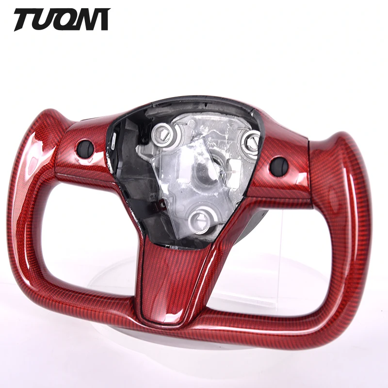 

Steering Wheel For Tesla Model S X Y 3 Yoke Customized Red Carbon Fiber Car Steering Wheel 2022