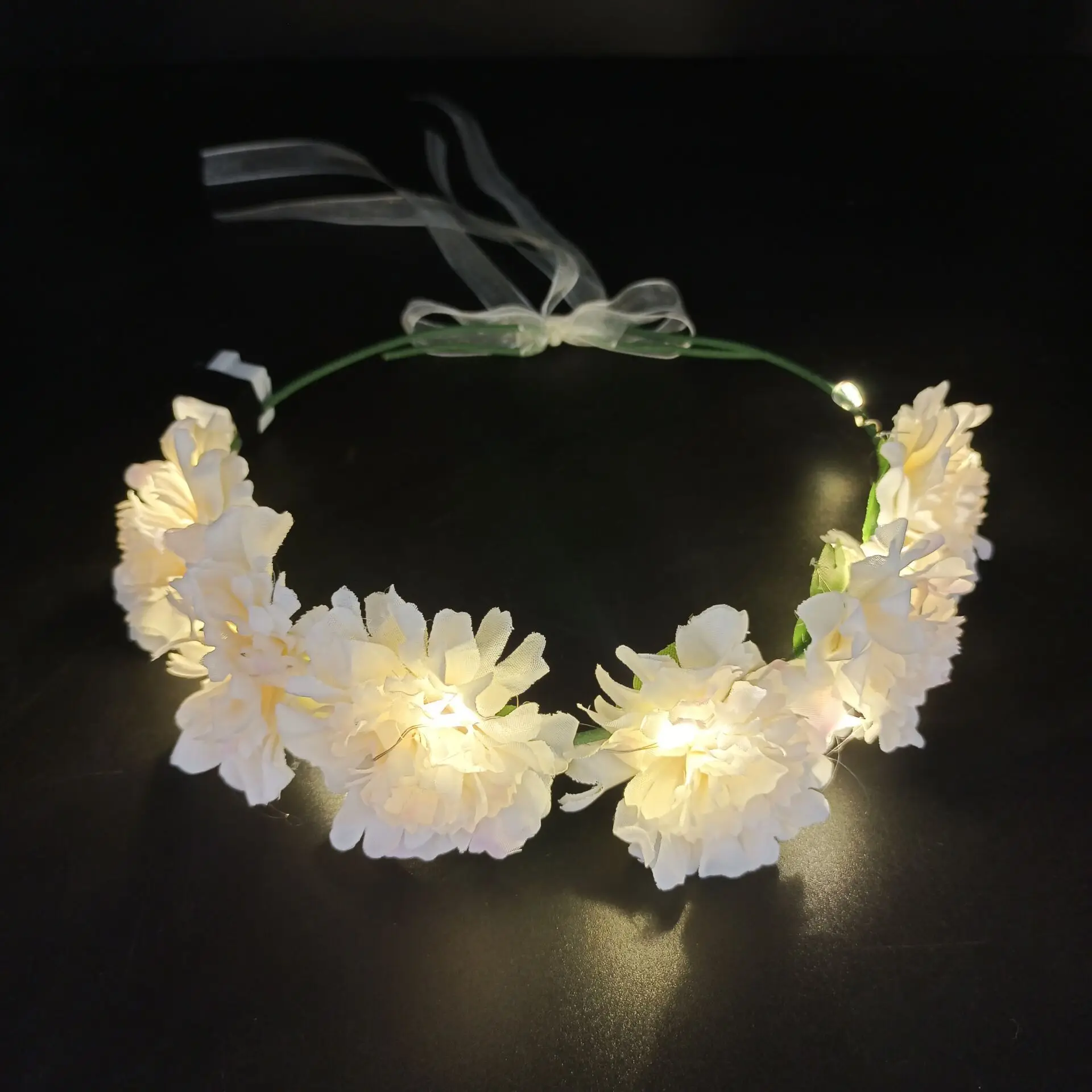 

Light Up Flower Wreath Glowing Floral Headpiece LED Garland Hair Bands for Women Girls