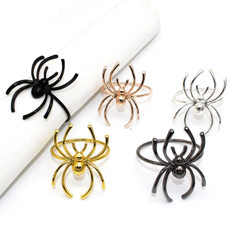 

Halloween Napkin Rings Black Spider Napkin Rings for All Saint's Day Thanksgiving Day Table Setting Home Decoration HWH12