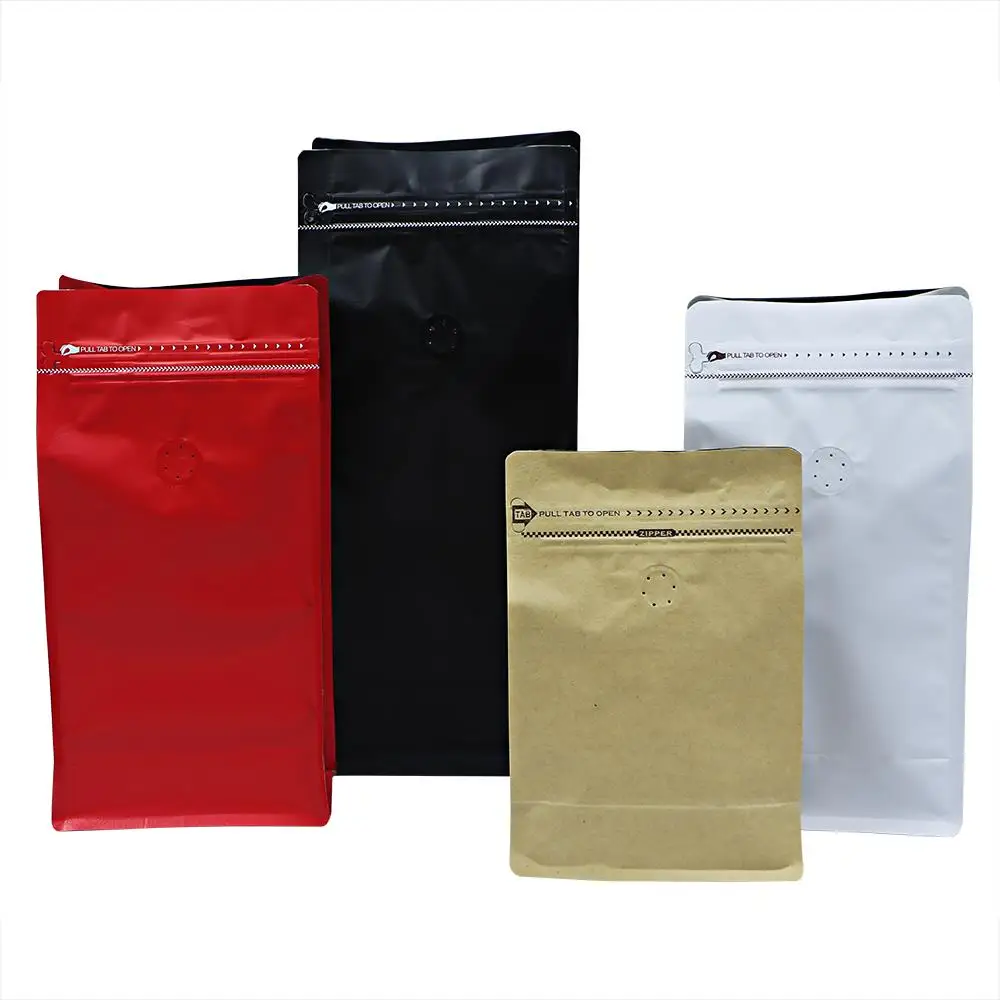

Custom printed matt llack aluminum foil 100g 250g 500g 1kg 12 oz plastic flat bottom coffee bag with valve