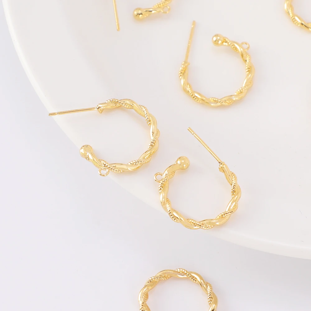 

earring charms for jewelry making 18k gold plated geometric hoop earrings fancy earring hooks