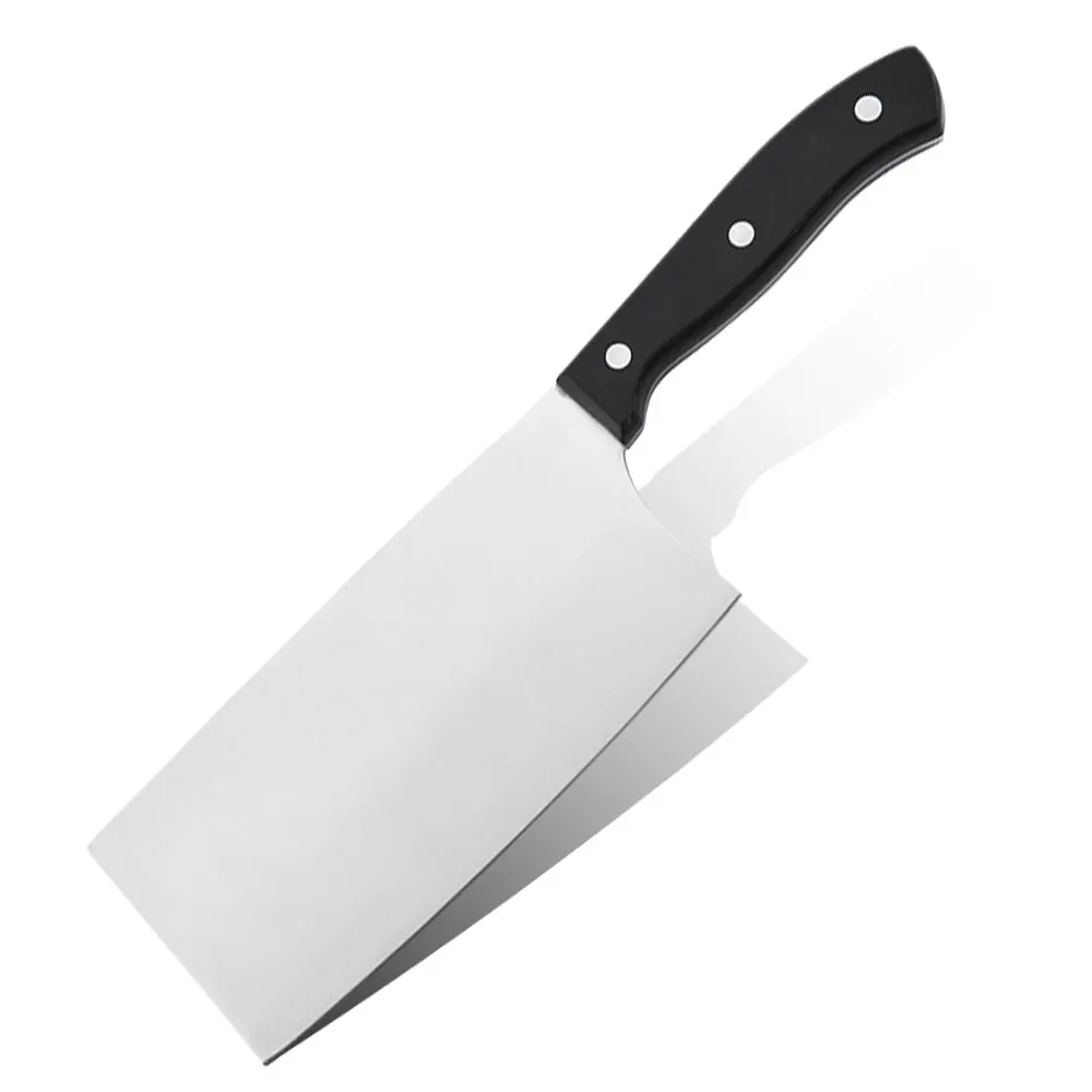 

OEM laser logo Stainless steel family 3 mm thickness chinese cleaver knife, Black color