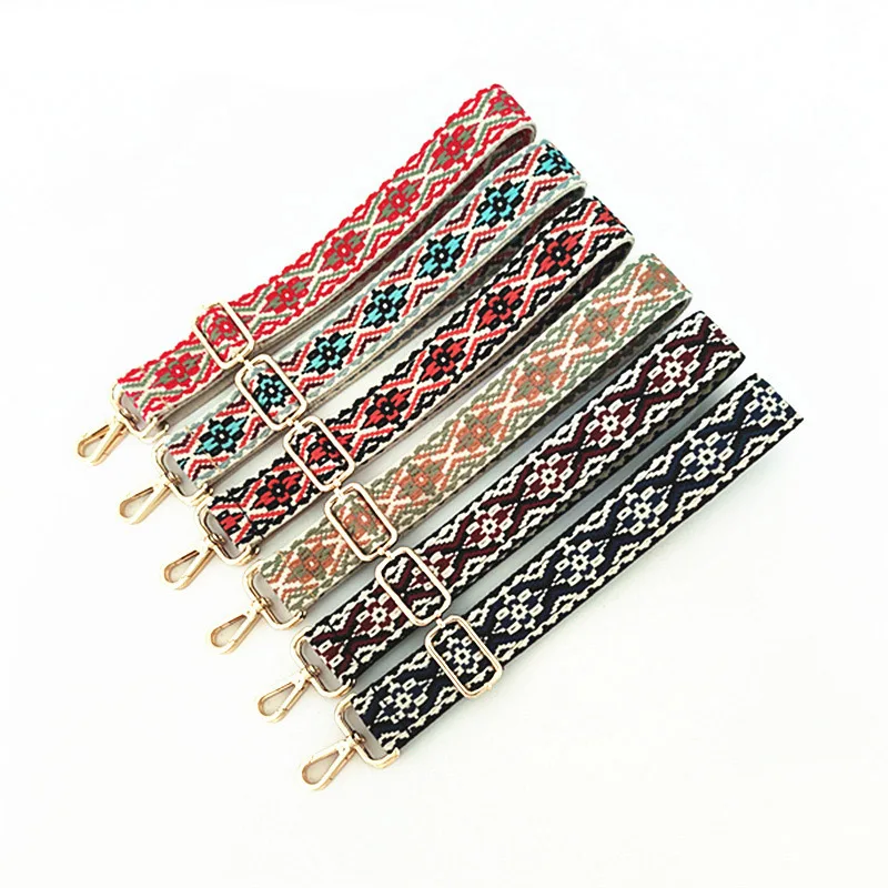 

2022 New Design Printing Polyester Guitar Strap Adjustable 3.8 cm Width Detachable Bag Belt Handbag Straps, Multi-colors