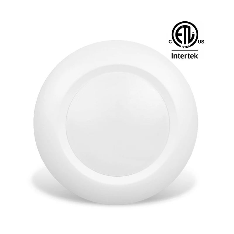 ETL Round Disk Light Length 6 Inch  White Canless Recessed Integrated LED Trim Kit Round Fixture Warm White