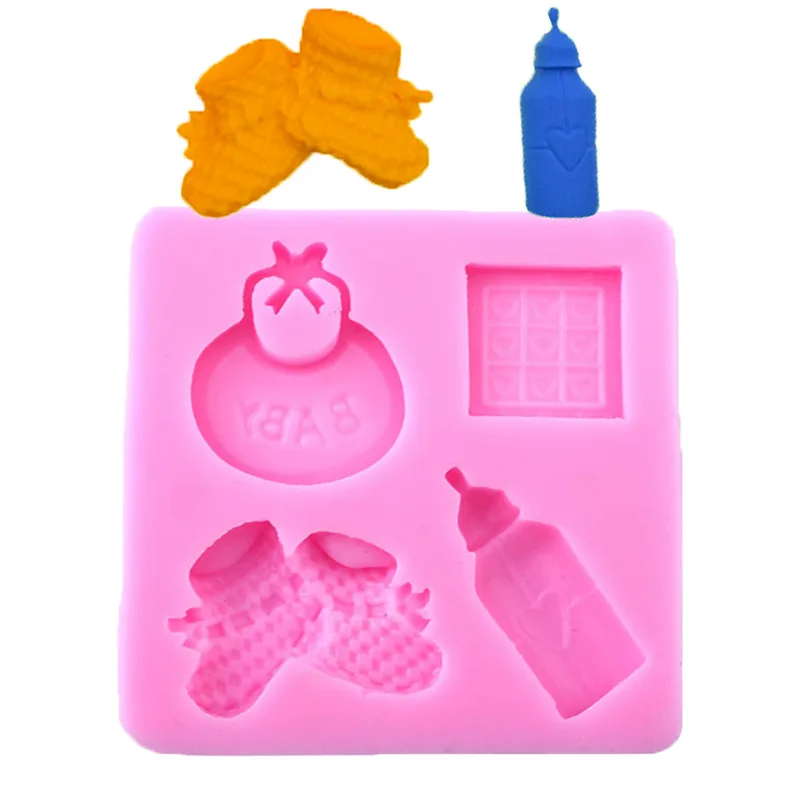 

Baby Bottlepacifier Socks Bib Baby Shoe Clothing Cute Silicone Mold Chocolate Decoration Baking Pastry Tool Baking Tray Mold