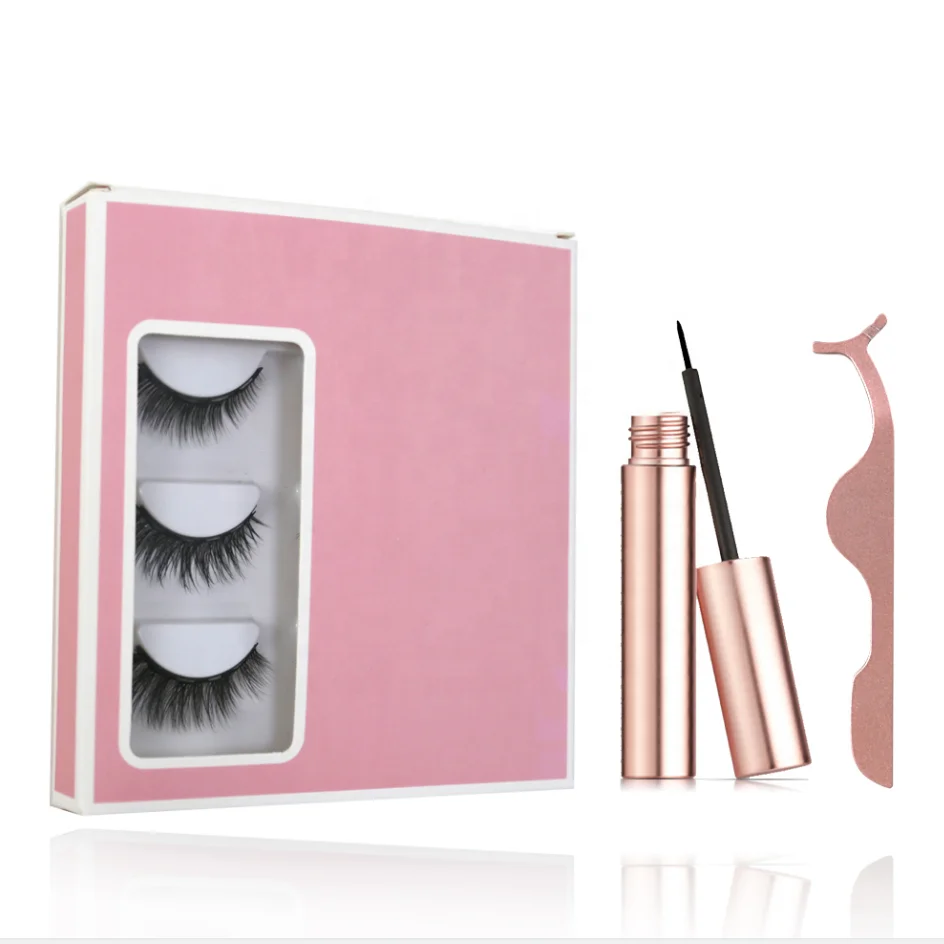 

Eyelashes Eyeliner Waterproof Mink Set Oem Hair Magnetic Long Style Time Beauty Layered Hand Magnetic Eyelashes kit, Natural black