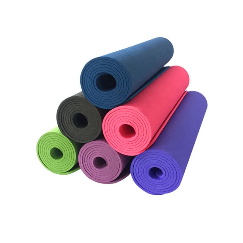 

OEM Hot Selling Custom Logo Comfortable 6mm TPE Fitness Yoga Mat, Green,blue,yellow,red,black