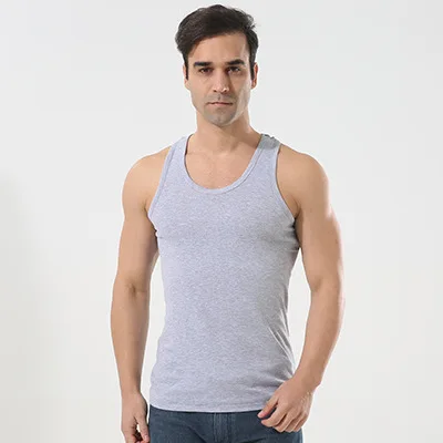 

Custom Summer Men's Singlets Fitness Jogging Cotton Sports T-Shirt Male breathable Undershirt, Gray,black,white