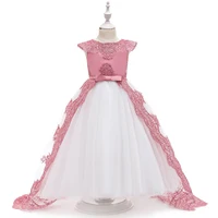 

Wholesale Wedding Long Tail Dresses Designs New Model Teens Summer Flower Girl Party Dress LP-255