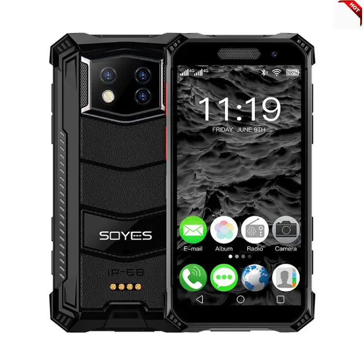 

SOYES S10 Max Rugged Phone 4GB+128GB IP68 Fingerprint Face ID Android 10.0 Dual SIM PTT Walkie Talkie OTG NFC 4G mobile phone