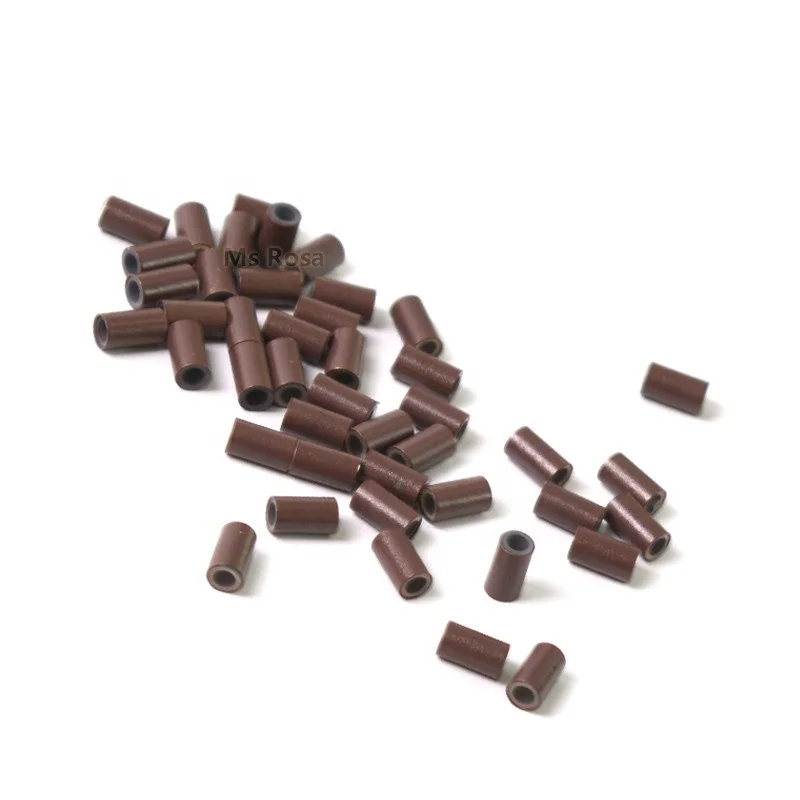 

Wholesale Flat Edge Silicone Copper Micro Rings 3.4*2.0*6.0mm Dark Brown 1000pcs/Lot Dread Beads Micro Link Tools