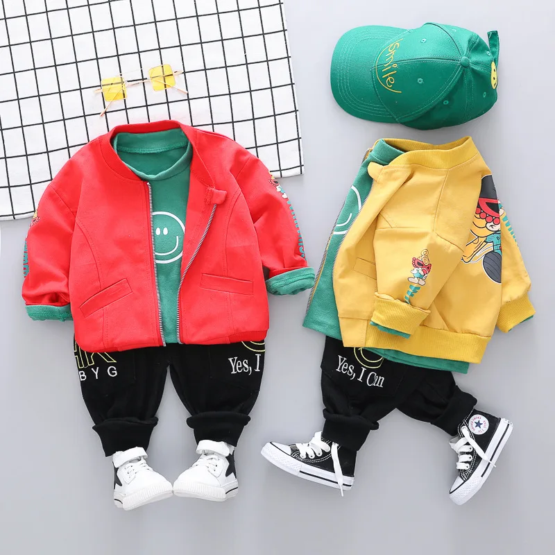 

New arrive good quality baby boy casual clothes 1-4 years three pieces baby clothes set, As pictures