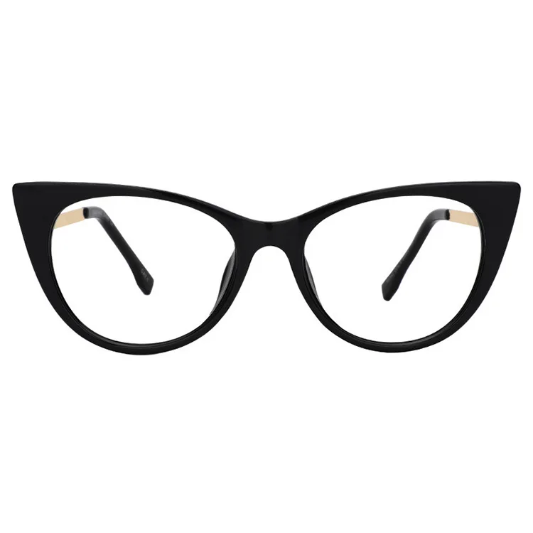 

Logo Custom Trendy Female Medium Cat Eye Metal Black Optical Eyewear Glasses