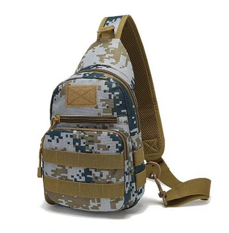 

Hiking Military Tactical Molle Shoulder Bag Army Sing Crossbody Chest Bag for Camping Cycling, Camouflage/army